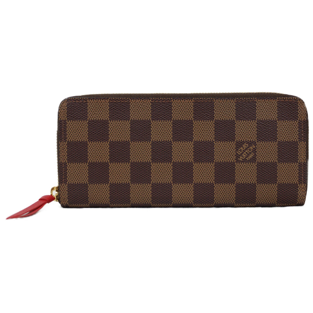 UnWith Louis Vuitton Portefeuille Clemence Long Wallet Damier Brown Cerise Red